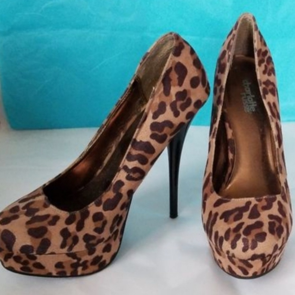 Cheetah print platform heels